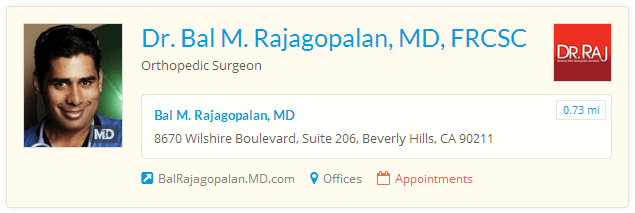 example of featured doctor listing